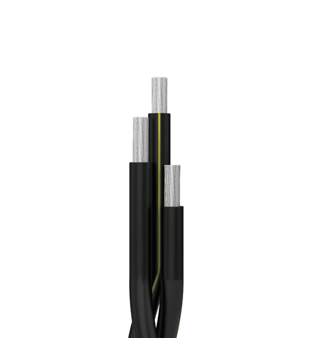 URD Triplex UL Type USE-2 / RHH / RHW-2, 8000 Series Aluminum Conductors, 90°C Dry or Wet, Rated 600 V