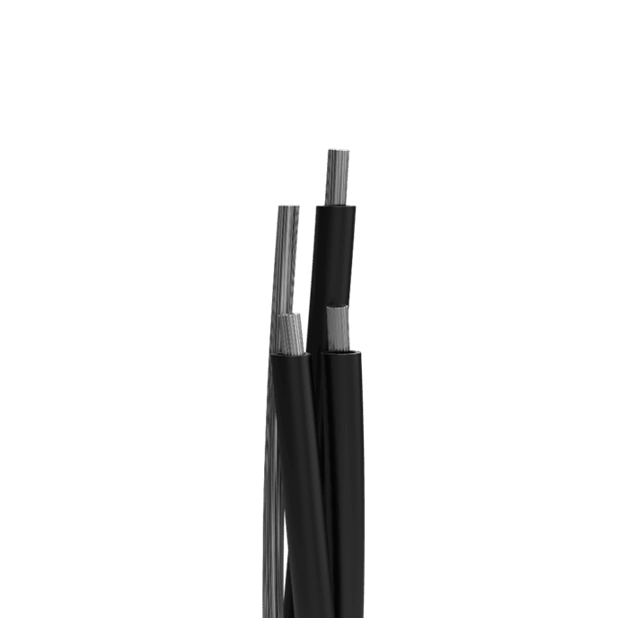 Service Drop Quadruplex, AAC Messenger, 1350 Aluminum Conductors, 90°C Dry or Wet, Rated 600 V